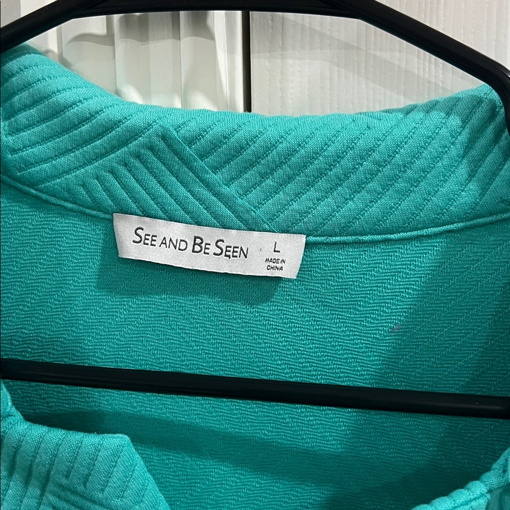 See And Be Seen Teal Polo Shirt and Shorts Set - Picture 2 of 6